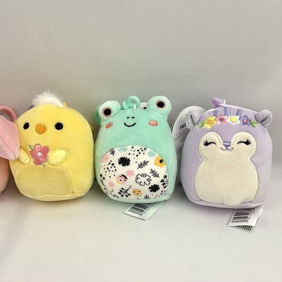 Squishmallows 2024 Easter Squad Clips 3.5 inch Bunny Butterfly Plush Set Of 5 - Picture 6 of 6
